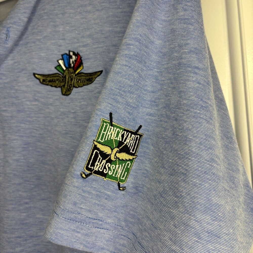 Johnnie-O Indianapolis Motor Speedway Brickyard Crossing Polo Shirt Mens L Blue - Picture 5 of 8